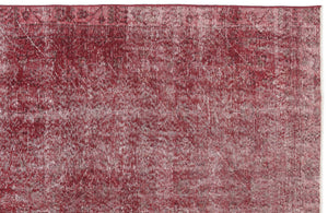 Red Over Dyed Vintage Rug 5'7'' x 9'8'' ft 169 x 295 cm