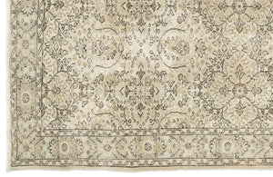 Beige Over Dyed Vintage Rug 5'12'' x 9'7'' ft 182 x 293 cm