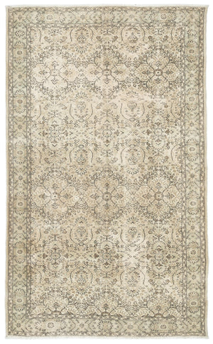Beige Over Dyed Vintage Rug 5'12'' x 9'7'' ft 182 x 293 cm