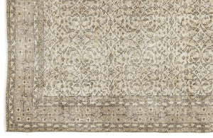 Beige Over Dyed Vintage Rug 5'8'' x 9'1'' ft 173 x 277 cm