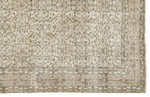 Beige Over Dyed Vintage Rug 5'8'' x 9'1'' ft 173 x 277 cm