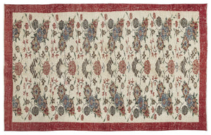 Naturel Over Dyed Vintage Rug 5'10'' x 9'3'' ft 177 x 283 cm
