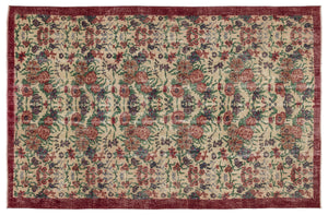 Naturel Over Dyed Vintage Rug 5'7'' x 8'8'' ft 169 x 263 cm