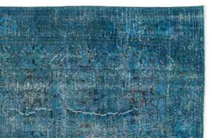 Turquoise Over Dyed Vintage Rug 6'3'' x 9'9'' ft 190 x 297 cm