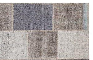 Striped Over Dyed Kilim Patchwork Unique Rug 5'3'' x 7'7'' ft 160 x 230 cm