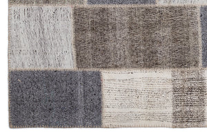 Striped Over Dyed Kilim Patchwork Unique Rug 5'3'' x 7'7'' ft 160 x 230 cm