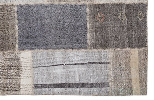 Striped Over Dyed Kilim Patchwork Unique Rug 5'3'' x 7'7'' ft 160 x 230 cm