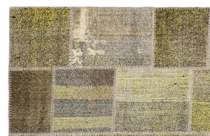 Mixed Over Dyed Kilim Patchwork Unique Rug 5'3'' x 7'7'' ft 160 x 230 cm