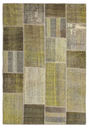 Mixed Over Dyed Kilim Patchwork Unique Rug 5'3'' x 7'7'' ft 160 x 230 cm