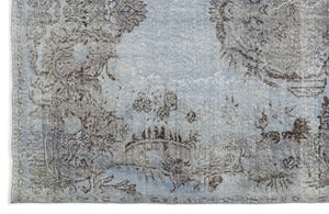Blue Over Dyed Vintage Rug 5'8'' x 9'9'' ft 172 x 298 cm