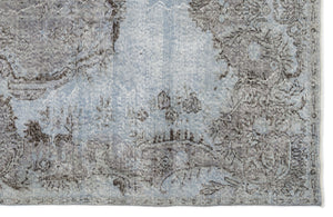 Blue Over Dyed Vintage Rug 5'8'' x 9'9'' ft 172 x 298 cm