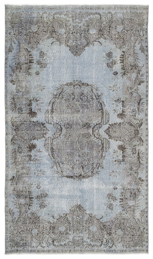 Blue Over Dyed Vintage Rug 5'8'' x 9'9'' ft 172 x 298 cm
