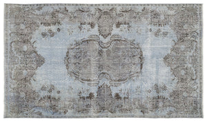 Blue Over Dyed Vintage Rug 5'8'' x 9'9'' ft 172 x 298 cm