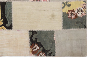 Karabakh Over Dyed Kilim Patchwork Unique Rug 5'3'' x 7'7'' ft 160 x 230 cm