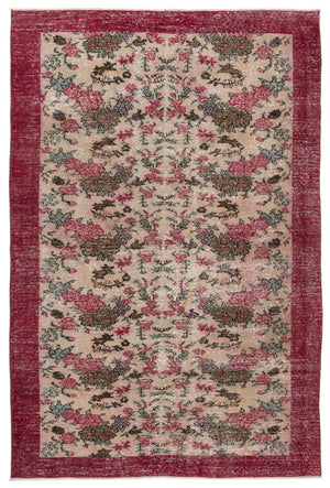 Naturel Over Dyed Vintage Rug 6'5'' x 9'8'' ft 195 x 294 cm
