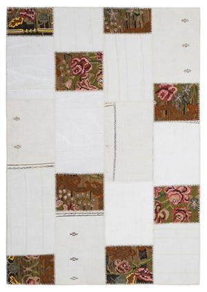 Karabakh Over Dyed Kilim Patchwork Unique Rug 5'3'' x 7'7'' ft 160 x 230 cm