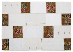 Karabakh Over Dyed Kilim Patchwork Unique Rug 5'3'' x 7'7'' ft 160 x 230 cm