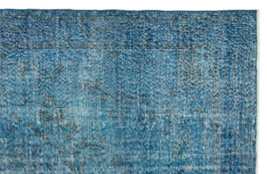 Turquoise Over Dyed Vintage Rug 6'0'' x 9'11'' ft 184 x 302 cm