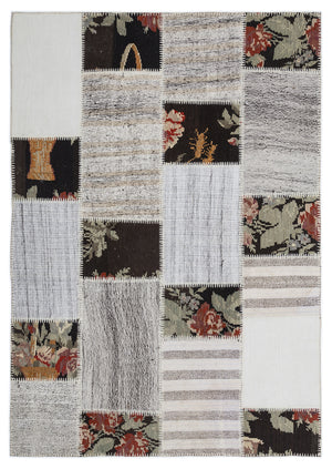 Karabakh Over Dyed Kilim Patchwork Unique Rug 5'3'' x 7'7'' ft 160 x 230 cm