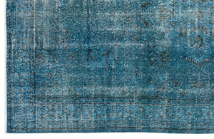 Turquoise Over Dyed Vintage Rug 5'4'' x 8'10'' ft 163 x 268 cm
