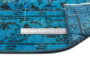 Turquoise Over Dyed Vintage Rug 5'7'' x 10'0'' ft 171 x 306 cm