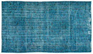 Turquoise Over Dyed Vintage Rug 5'7'' x 10'0'' ft 171 x 306 cm