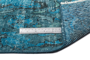 Turquoise Over Dyed Vintage Rug 6'4'' x 10'2'' ft 194 x 310 cm