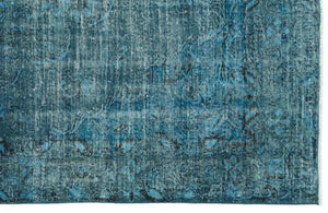 Turquoise Over Dyed Vintage Rug 6'4'' x 10'2'' ft 194 x 310 cm