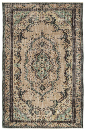Naturel Over Dyed Vintage Rug 5'7'' x 8'8'' ft 170 x 265 cm
