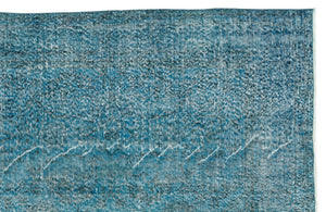 Turquoise Over Dyed Vintage Rug 6'3'' x 9'4'' ft 190 x 285 cm