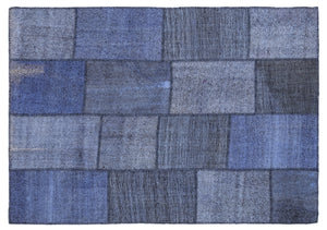 Mixed Over Dyed Kilim Patchwork Unique Rug 5'3'' x 7'7'' ft 160 x 230 cm