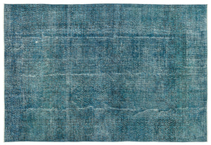 Turquoise Over Dyed Vintage Rug 6'10'' x 10'1'' ft 208 x 308 cm