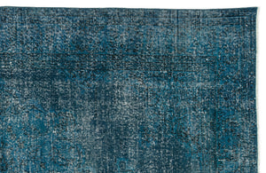 Turquoise Over Dyed Vintage Rug 6'4'' x 9'7'' ft 193 x 292 cm