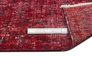 Red Over Dyed Vintage Rug 5'4'' x 8'10'' ft 163 x 270 cm