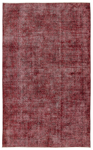 Red Over Dyed Vintage Rug 5'4'' x 8'10'' ft 163 x 270 cm