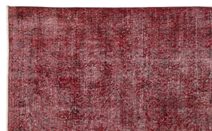 Red Over Dyed Vintage Rug 5'4'' x 8'10'' ft 163 x 270 cm