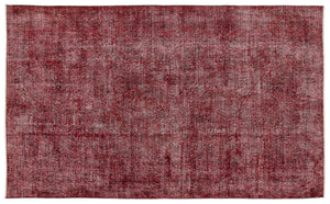 Red Over Dyed Vintage Rug 5'4'' x 8'10'' ft 163 x 270 cm