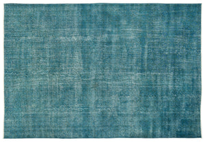 Turquoise Over Dyed Vintage Rug 6'11'' x 10'1'' ft 211 x 308 cm