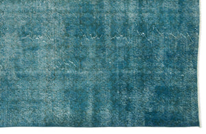Turquoise Over Dyed Vintage Rug 6'11'' x 10'1'' ft 211 x 308 cm