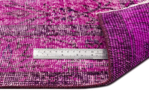 Fuchsia Over Dyed Vintage Rug 5'7'' x 8'6'' ft 169 x 260 cm