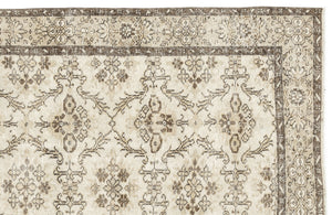Beige Over Dyed Vintage Rug 5'5'' x 8'9'' ft 164 x 266 cm