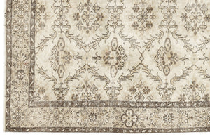 Beige Over Dyed Vintage Rug 5'5'' x 8'9'' ft 164 x 266 cm