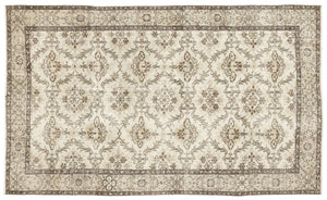 Beige Over Dyed Vintage Rug 5'5'' x 8'9'' ft 164 x 266 cm