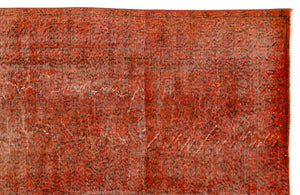 Orange Over Dyed Vintage Rug 6'6'' x 9'4'' ft 197 x 285 cm