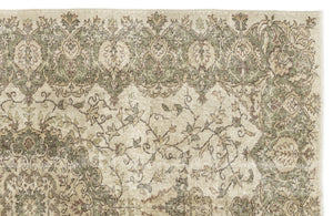 Beige Over Dyed Vintage Rug 5'9'' x 8'9'' ft 175 x 266 cm