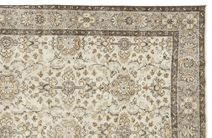 Beige Over Dyed Vintage Rug 5'8'' x 9'7'' ft 172 x 292 cm
