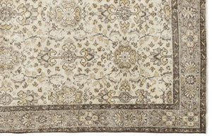 Beige Over Dyed Vintage Rug 5'8'' x 9'7'' ft 172 x 292 cm