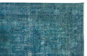 Turquoise Over Dyed Vintage Rug 6'9'' x 10'3'' ft 207 x 312 cm