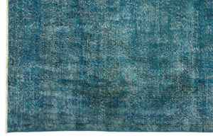 Turquoise Over Dyed Vintage Rug 6'9'' x 10'3'' ft 207 x 312 cm