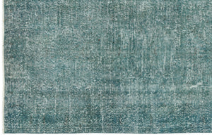 Turquoise Over Dyed Vintage Rug 3'10'' x 7'1'' ft 116 x 216 cm